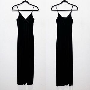 Currants Y2K Vintage Empire Babydoll Fitted Velvet Maxi Dress Whimsigoth Vamp